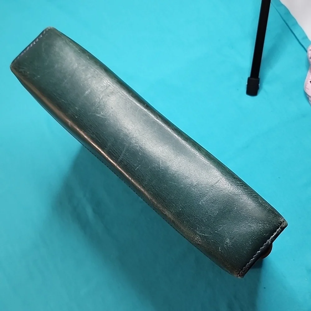 Vintage Franklin Quest Zip Around Green Leather Planner Organizer